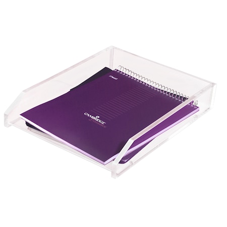 Kantek Desk Tray, Clear, Acrylic, 10.5" W, 2.5" H, 13.8" D AD-10